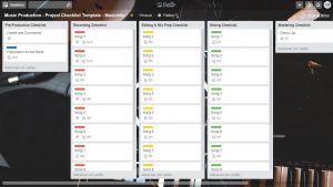 Music Production Project Checklist on Trello.